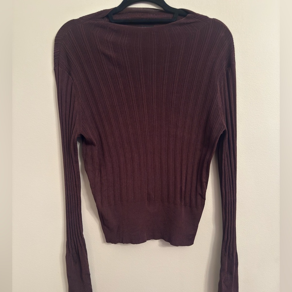 rag & bone Ribbed Crewneck Sweater in brown